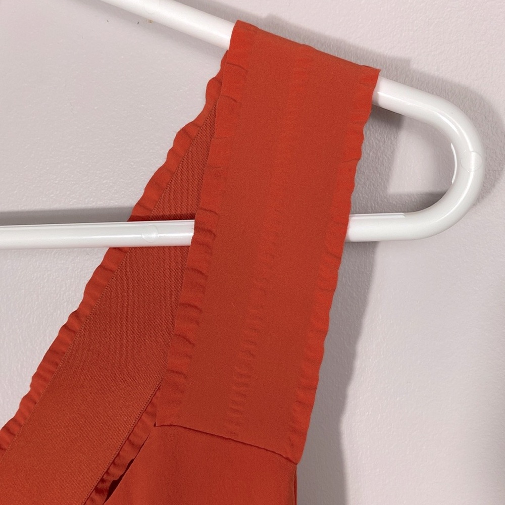 Athleta Savannah Strap Mini Orange Tie Front Sundress size medium - Picture 8 of 12